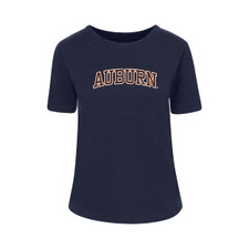 navy Auburn outline t-shirt